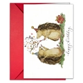 Set di biglietti di compleanno con ricci ad acquerello e busta rossa regalo - Stile Due Ricci Celebrazione (T020401706)