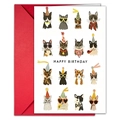 Biglietto di compleanno divertente con 16 gatti illustrati e una busta rossa inclusa - Stile Pattern 16 Gatti in Griglia (T020401711)