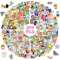 Pack de 200 autocollants animaux mignons en dessin animé comprenant des pandas et chats - Série Complète de Divers Animaux de Compagnie Mignons (BP-0000741)