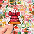 100pcs Christmas bell stickers for DIY decor, 1.83x2.20 inch size shown in hand - Bp-1217+2180（100）