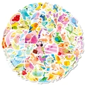 Lot de 56 autocollants mignons de perroquets en aquarelle pour gourdes et carnets de notes - Motif de Perroquet(T01042767)