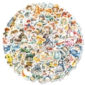 56 stuks aquarel cartoon stickers voor kinderen met voertuigen en diverse beroepen - Spelende kinderen dagelijkse cartoonstijl(T01042785)