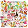 Waterproof cartoon gnome stickers for DIY scrapbooking with colorful festive designs - T01041217（50）
