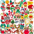 Variety pack of 100 colorful Christmas theme stickers for DIY decoration and laptops - T01041137