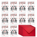Set di 10 biglietti di San Valentino con teschi romantici, buste rosse e illustrazioni gotiche - Stile Tenendo una Rosa Rossa (T02040160)