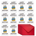 Funny Birthday Cards Set with envelopes featuring humorous brother message and cake design - Older Brother Humorous Message(T02040278)