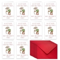 Lot de 10 cartes de vœux humoristiques pour seniors avec enveloppes rouges - Illustration de Grand-Père Oublieux(T02040299)