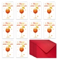 Pack de 10 tarjetas de San Valentín con diseño de cóctel y sobres rojos de regalo - Tema de Cóctel (T02040189)