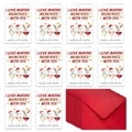 Set of 10 watercolor holiday greeting cards with envelopes and romantic text prints - Christmas Memories Wine Glass Pattern (T02040184)