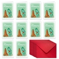 Macro detail of cartoon dinosaur moving cards with red envelopes in a neat array - Dinosaur Packing Style (T02040054)