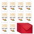 Détails de 10 cartes de remerciement pour collègues avec enveloppes rouges - Style Humour au Travail (T02040226)