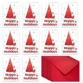Christmas card and envelope set with red festive reindeer and holiday tree patterns - Christmas Tree Style (T02040118)