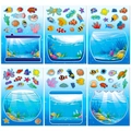 6er-Set DIY-Unterwasserwelt-Aufkleber mit Cartoon-Aquarien für kreatives Kinderspiel - Meereslebewesen Thema (T01042851) / 6 Stück