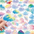 Set di adesivi nuvola acquerello con glitter per decorazione di diari e valigie - Stile Nuvola Colorata Sognante (T01042780)