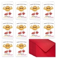 Detailed set of 10 cartoon get well cards and red envelopes with uplifting sun graphics - Muscular Sun Motivational Style (T02040091)
