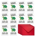 Funny greeting card set with 10 turtle illustrations and red envelopes for friends - Turtle Style (T02040286)
