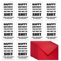 Lot de 10 cartes de vœux humoristiques avec enveloppes rouges sur fond blanc - Style d'Anniversaire Vieux Schnock (T02040265)
