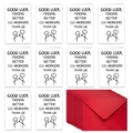 Détail de 10 cartes d'adieu amusantes avec enveloppes rouges pour les collègues - Style Poignée de Main Stickman (T02040250)