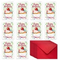 Dettaglio del set di 10 biglietti di compleanno acquerello con buste rosso scuro - Stile Cupcake (T02040035)