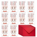 Set di 10 biglietti d'auguri romantici con scheletri, cuori rossi e buste coordinate - Design Teschi che si Tengono per Mano(T02040157)