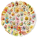 56 vintage Victoriaanse bloemenstickers met sierlijke frames voor plakboek decoratie - Vintage Bloemenstijl (T01042842)