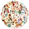 Set van 56 waterdichte Jezus cartoon stickers voor helmen en koffer decoratie - Jezus Thema Stickers (T01042877)