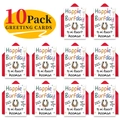 Set of 10 funny birthday cards with red envelopes featuring pet-themed illustrations - Funny Pet Voice Birthday Style (T020400584)