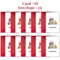 Detailed set of 10 cartoon cat birthday cards with envelopes and Happy Birthday text - Cat Style (T020400562)