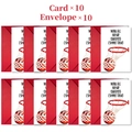 Set di 10 biglietti di ringraziamento a tema basket con buste rosse per auguri sportivi - Stile a Tema Pallacanestro (T020400569)