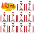Detailoverzicht van 10 stuks giraffe verjaardagskaarten met rode enveloppen in raster - Lachende Giraffe Stijl (T020400615)
