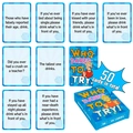Gioco di carte da bere Who Dares to Try con 50 carte sfida sociale e scatola blu - Carte Sfida Blu Festa (T01042916)