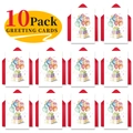 Close-up of 10 pack watercolor birthday cards with red envelopes and balloon illustration - 10 Sheets Set