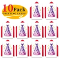 Detailed set of 10 watercolor birthday cards with party hat motifs and red envelopes - Purple Party Hat Watercolor Illustration Style