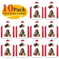 Set di 10 biglietti d'auguri festivi con buste rosse e illustrazioni regalo ad acquerello - Stile Palloncino Scatola Regalo Dipinto a Mano Confezione da 10 (T020400637)