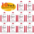 Dettaglio del set da 10 biglietti d'auguri bianchi con cuori rossi e buste rosse - Biglietti di Ringraziamento Con Buste Rosse (T020400638)