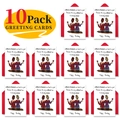 Detailed grid view of 10-pack birthday greeting cards with red envelopes and friendship art - Friendship Illustration Style (T020400631)