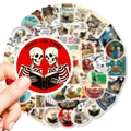 Waterproof skull and book stickers for DIY scrapbooking with 'Friends with books' design - Skull Reading Mix (T01042890)