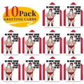 10-Pack funny Santa greeting cards with red envelopes for Christmas gift giving - Humorous Santa Style (T020400622)