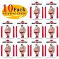 Funny Santa Claus 10-pack greeting cards set with red envelopes for Christmas gifts - Humorous Santa Style (T020400618)