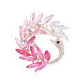 Prachtige zwaanbroche met roze kristalverloop en glanzende legering voor dames - Roze Gradiënt Stijl (B306-B)