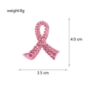Tableau des tailles détaillé pour broche ruban rose montrant 4,0 cm par 3,5 cm - Rose
