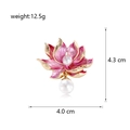Pink enamel lotus flower brooch with white pearls and gold trim 12.5g weight - Pink Lotus Style (C670-A)