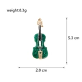 Dettagli della spilla a violino verde dimensioni 5,3 cm altezza e 8,3 g peso - Stile Violino (C459-A)