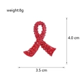 Sparkling red rhinestone ribbon awareness brooch with metal base for charity events - Red Style (DLA032-A) / Red