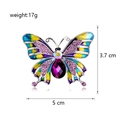 Detailed view of enamel butterfly brooch with dimensions 5cm by 3.7cm and 17g weight - Purple Iridescent Butterfly (B064-A)
