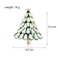 Detalle del broche de árbol de Navidad con medidas: altura 5,2 cm y anchura 4,2 cm - Árbol de Navidad con Perlas (C656-A)