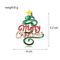 Detalle de broche de árbol de Navidad con texto Merry Christmas y medidas - Estilo Árbol de Navidad con Letras (C680-A)