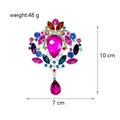 Vintage water drop brooch with colorful rhinestones and pear-shaped pink crystal - Multicolor (B017-L)