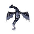 Broche de dragón en esmalte degradado azul con detalles plateados para trajes - Estilo Azul (AL1208-E)