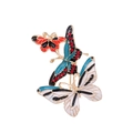 Spilla a farfalla a tre strati in smalto rosso blu bianco con finitura dorata - Farfalla Rosso Blu Bianco (AL1222-A)